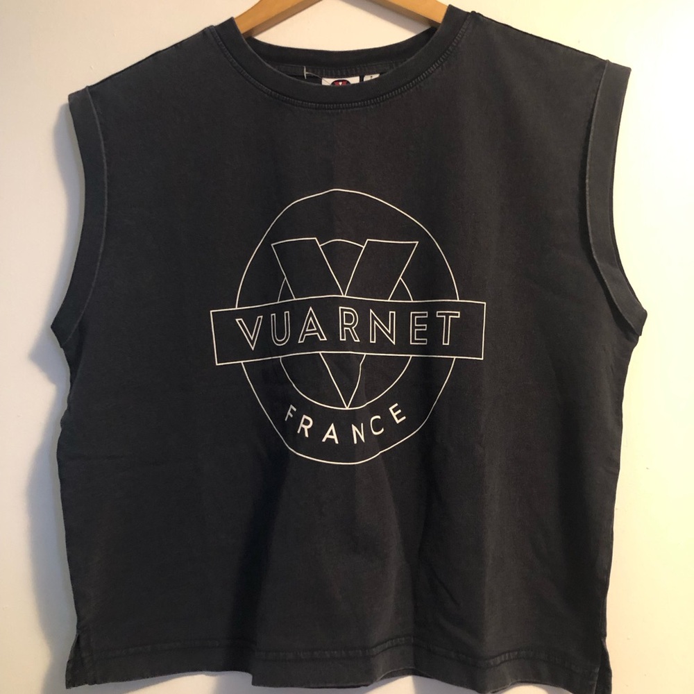 NWT Vuarnet Dark Blue Sleeveless Logo Muscle Tee